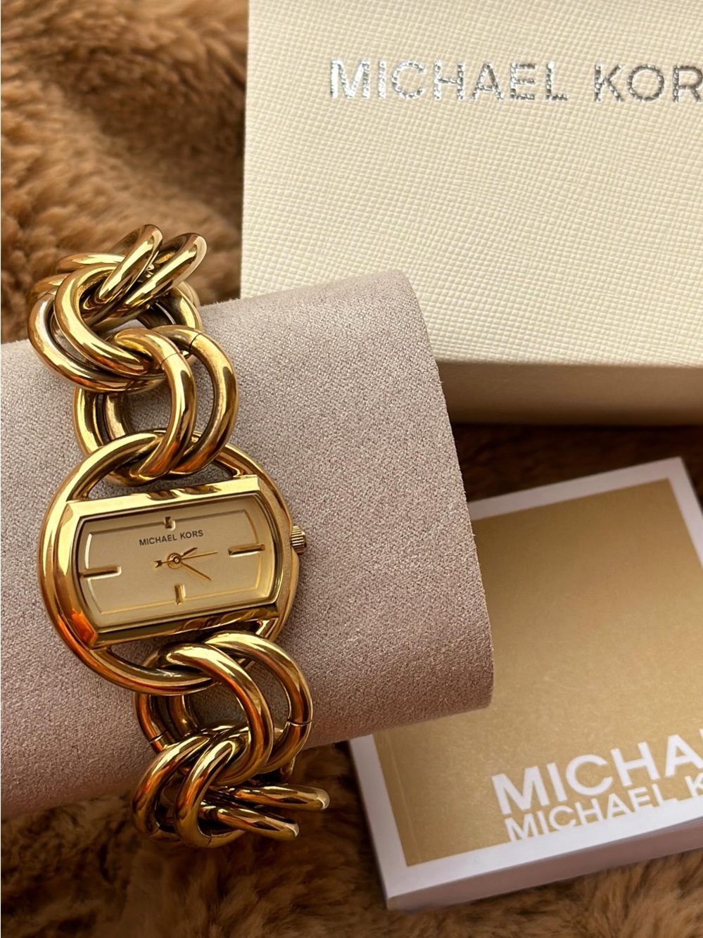 Michael Kors Gold Chain-Link Bracelet Watch